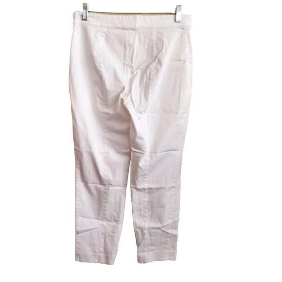 THEORY pants White Ankle Crop size 8 Zipper Leg Capri Stretch Coastal Resort - Picture 6 of 12